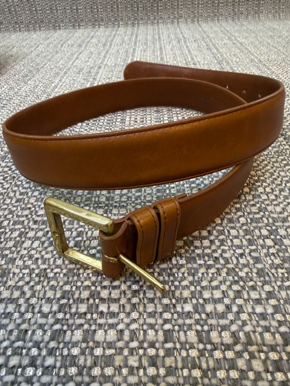COACH Men's Glove Tanned Cowhide Leather Belt British Tan Solid Brass Buckle 32